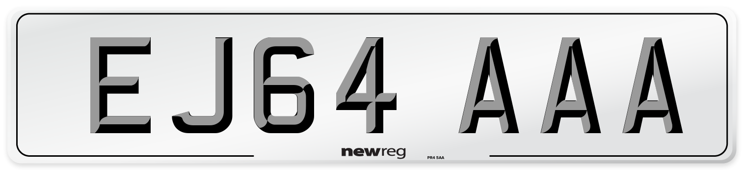 EJ64 AAA Number Plate from New Reg